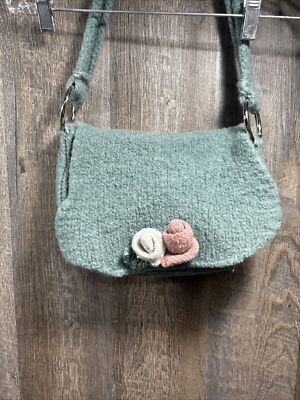 Boho Knit Handmade Crochet Shoulder Hand Bag Medium Purse Tote w/ Wallet