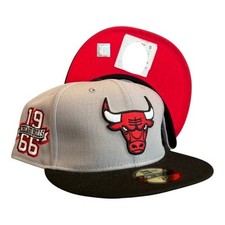 New Era Chicago Bulls 59FIFTY Fitted Hat Cap 1966 Chicago Bulls Side Patch 7 1/4