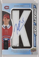2019-20 SP Game Used Draft Day Marks Rookies 11/35 Jesperi Kotkaniemi Auto fv4