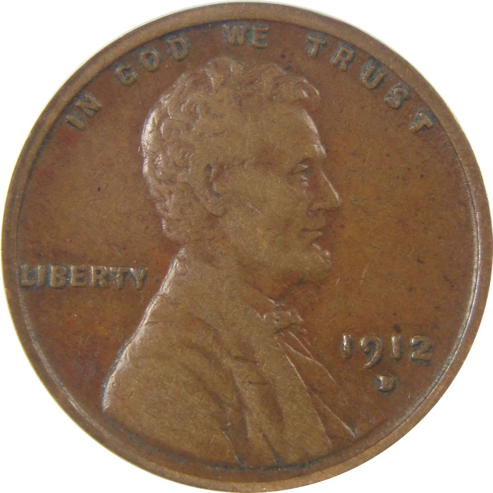 1912 D Lincoln Wheat Cent VF 20 ANACS Penny 1c Coin SKU:I22121 - Image 3 of 4