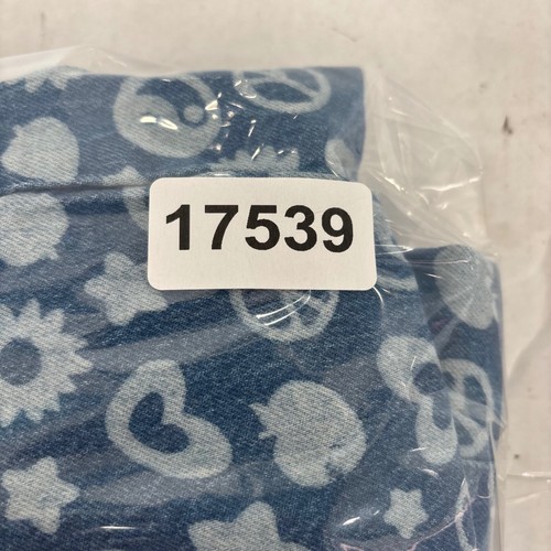 Pantalones de mezclilla Daisy Street Peace con estampado de corazón para mujer S azul estilo años 90 tiro alto - Imagen 8 de 8