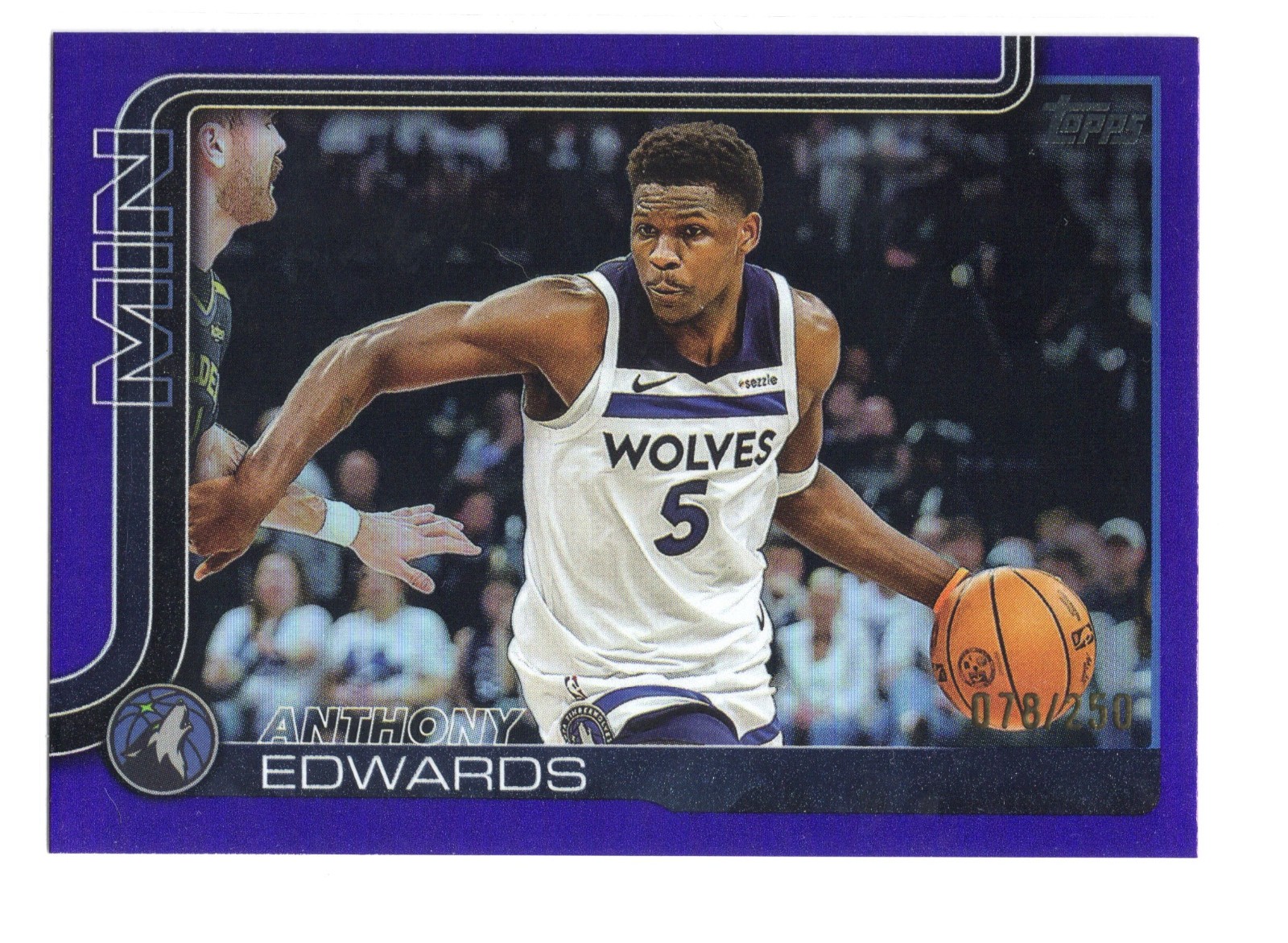 2025-26 Topps Flagship Anthony Edwards 34/250 Purple Rainbow #108 WO65