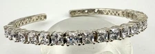 SILPADA B2094 925 STERLING SILVER CUBIC ZIRCONIA FLEXIBLE 7 1/4” BRACELET K714A
