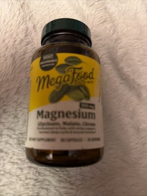 MegaFood Magnesium - Glycinate - Citrate - Malate 300mg Supplement - Exp 07/2026