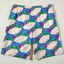 NWT Gucci 3D GG Print Silk Jersey Shorts in Ivory Blue Size M/48 Authentic 1350