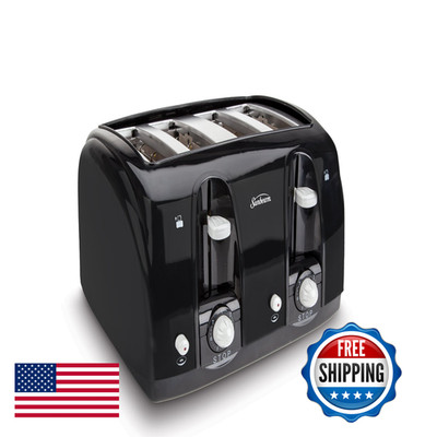 Sunbeam Wide Slot 4-Slice Toaster Black 003911-100-000