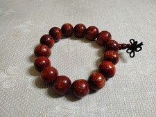 Brown Stained .5" Wide Wood Bead 2.75" Diameter Stretch Bracelet