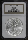 1996 (MS69) American Silver Eagle $1 ASE NGC
