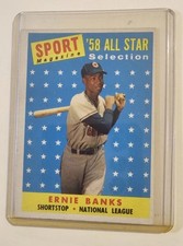 Topps 1958 Ernie Banks #482 Chicago Cubs Sport Magazine All Star Baseball Card
