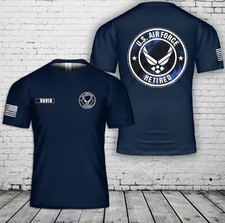 Custom Name US Air Force Retired 3D T-Shirt