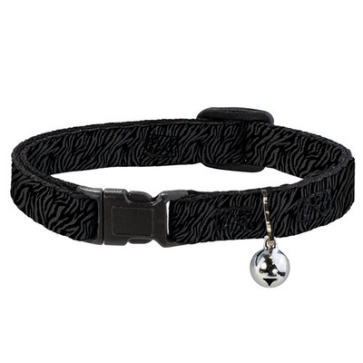 Cat Collar Breakaway with Bell Zebra 2 Black/Gray NARROW Fits 8.5-12 (US IMPORT)