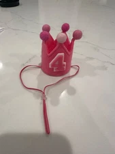 Birthday Crown / Hat, for cat or small dog, 4th Birthday