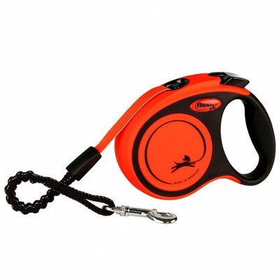 Flexi Rollleine XTREME Gurt - 3m für Hunde bis 15 kg - Schwarz/Orange