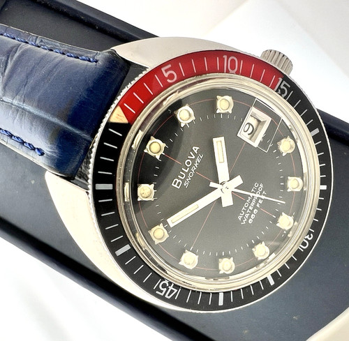 BULOVA WATCH VINTAGE  1968 RARE SNORKEL DIVER'S 666 AMAZING CO...