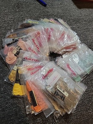 58 Floss-A-Way Bags with DMC Various Colors
