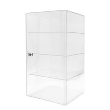 4-Shelf Acrylic Display Case - 9   W x 9   D x 18 "H - With Lock and Key