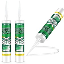 2 Pack Clear Silicone Sealant Caulk, 10.1 oz 100 Waterproof Silicone Sealant...