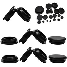 10 PCS Silicone Rubber Plugs for Round Holes 1"25mm Black Snap in Locking Hol...
