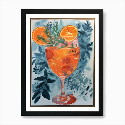 Aperol Spritz Fauvist Painting 1 Ar Framed Wall Art Poster Canvas Print Picture