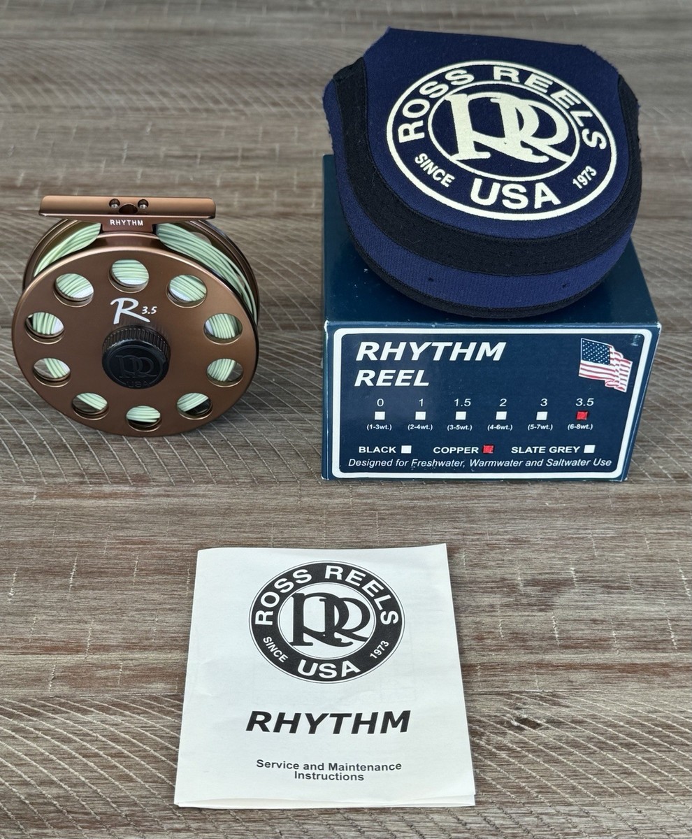 ロスリール　リズム３（#5-7） Clean Ross Rhythm 3.5 6/8 wt Fly Reel w/New Rio Fly Line