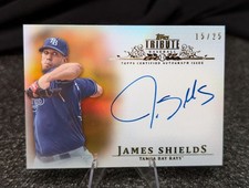 2013 Topps Tribute James Shields Inkable Accolades Gold Auto #15/25 Rays