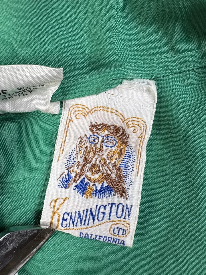 Vintage Kennington Bowling Shirt Mens Small Green White Lahaina Lanes Hawaii 70s - Image 4 of 4