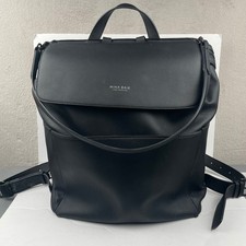 Mina Baie Kinney Backpack Diaper Bag Black Vegan Leather Travel Work Full Size