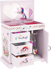 Unicorn Musical Jewelry Box for Kids - Gifts for Girls, Ages 3-8, Best Princess