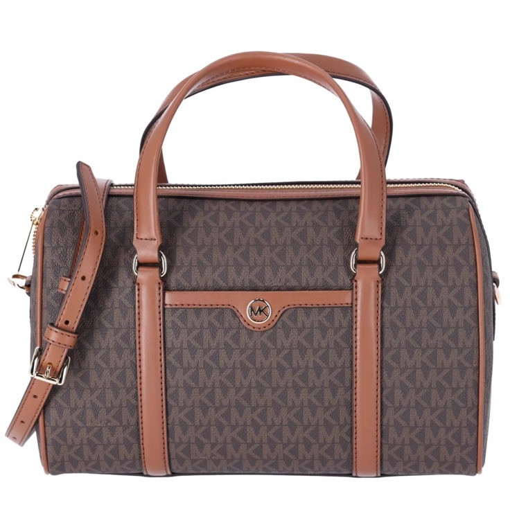 Michael Kors Jet Set Travel Medium Duffle Bag Satchel Brown MK