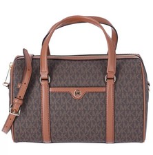 Michael Kors Jet Set Travel Medium Duffle Bag Satchel Brown MK Signature