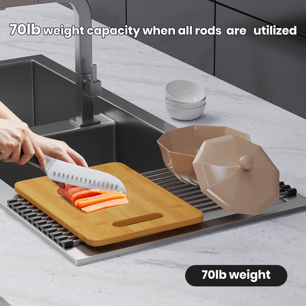 Roll Up Dish Drying Rack, Stainless Kitchen Accessories, Foldable Dish Rack, ...