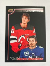 2020 Upper Deck Sibling Sensations Devils Canucks Quinn & Jack Hughes #SS-16