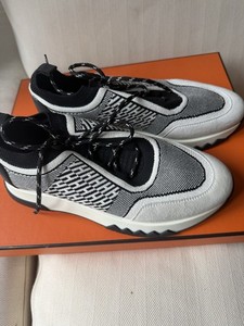 Baskets HERMÈS 'Bouncing' Taille 39 Noir - Maille Et Daim - Neufes Avec Reçu