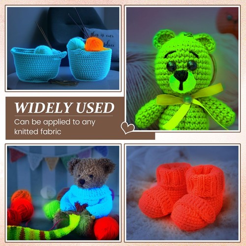 WILLBOND 5 Rolls Glow in The Dark Yarn Luminous Crochet Yarn for Crocheting D... - Picture 5 of 6