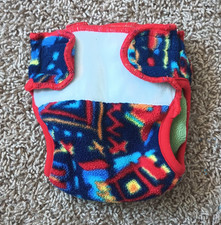 Polar Babies Fleece Diaper Cover Wrap Blue Multicolor Abstract Print