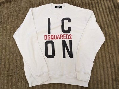 Dsquared2 ICON logo white Mens Sweatshirt XL Cool Fit S79GU0035