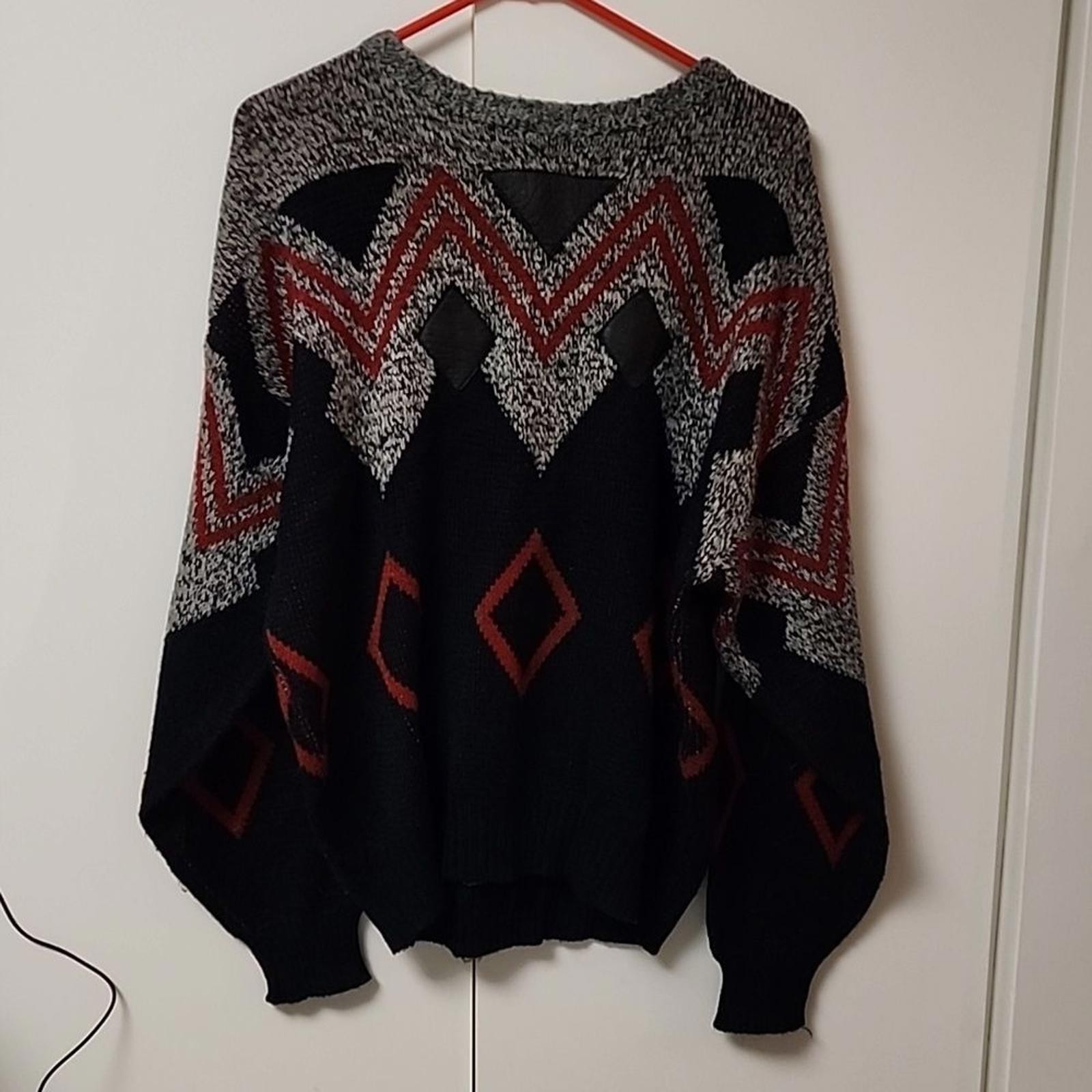 Gitano mens large grey diamond pattern sweater le… - image 1