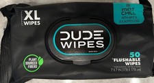 DUDE Wipes - Flushable -1 Pack. 50 wipes ea. Mint Chill