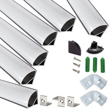 THMOOTHER V Shape 3.28FT LED Strip Black Channel Diffuser 6 Pack UV Resistant