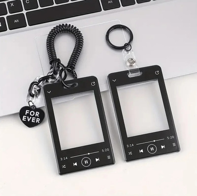 1set Y2K iPod Style Photocard Holder 3in Minimalist Frame Black for Photocard