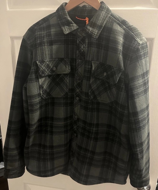 Aventyr Mountain Shirt/jacket Mens L~ Gray & Black Multi Color ~ Plaid Flannel