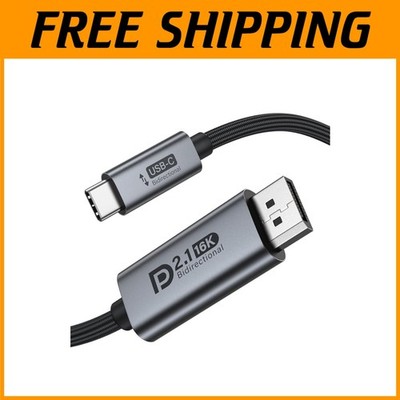 Bidirectional USB C to DisplayPort Cable 16K@60Hz 6.6ft