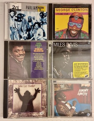 Miles Davis John Lee Hooker Percy Sledge Jimmy Smith Parliament Clinton 6 CD LOT