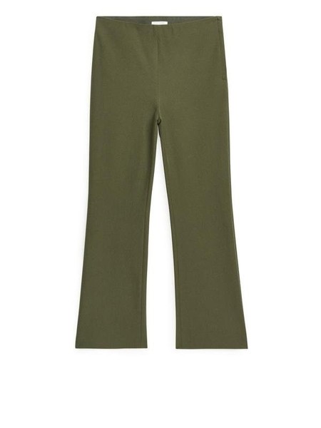 Women ARKET Trousers Khaki Cotton 36 / S / 44