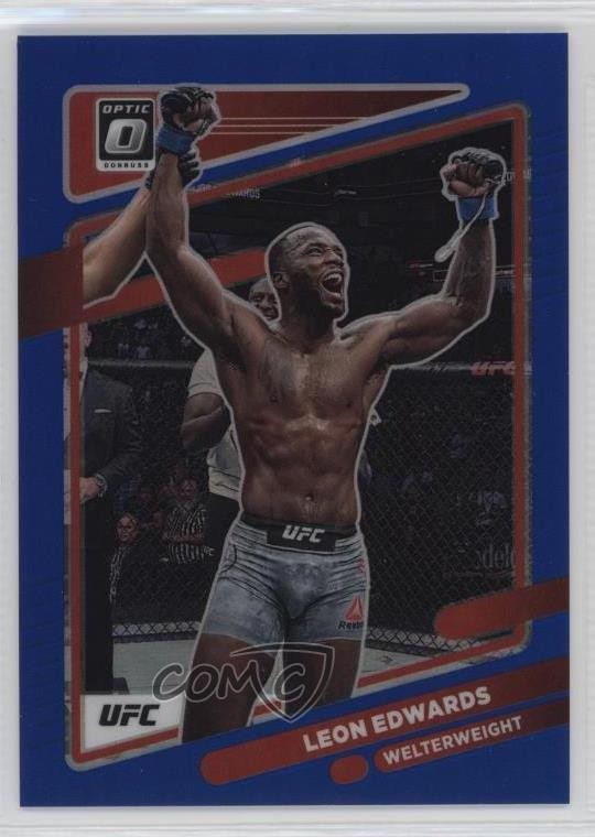 2022 Panini Donruss Optic UFC Blue Prizm 20/99 Leon Edwards #62 0nr3