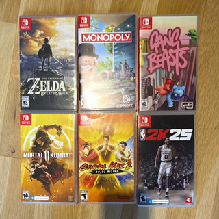 Nintendo Switch 6 Game Lot Zelda BOTW Gang Beasts MK11 2K25 Monopoly