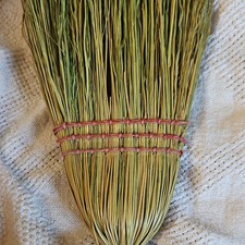 Hungary Straw Whisk Broom, Metal Handle, missing hanging hook