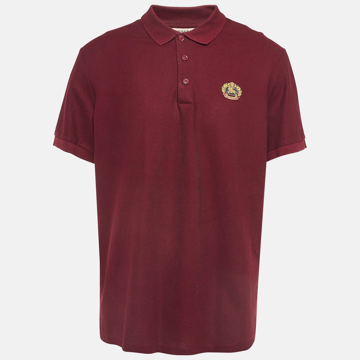 Burberry Maroon Cotton Pique Polo T-Shirt XXL | eBay
