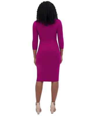 Jessica Howard Petite Ruched Ruffled Sheath Dress, Magenta, SIZE - Main Image