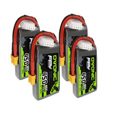 4X OVONIC 11.1V 80C 3S 450mAh Lipo Battery XT30 For Micro drone Whoop Quad FPV